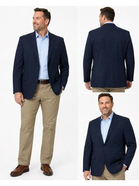 SADDLEBRED motion stretch jacket blazer navy blue 46R business professional